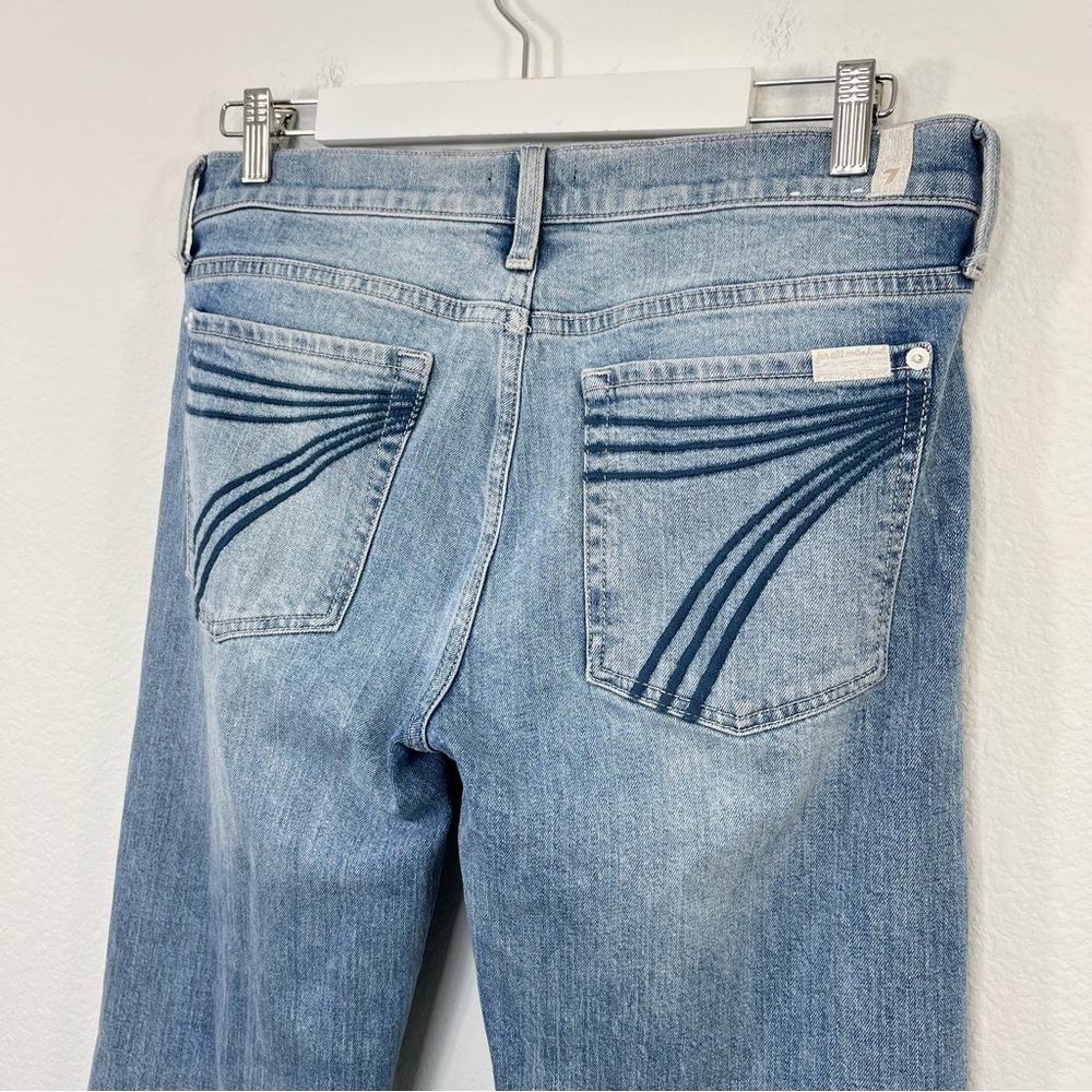 7 FOR ALL MANKIND Dojo Tailorless Jeans size 30 Cowgirl Bootcut - Picture 5 of 10